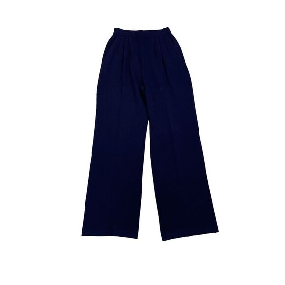 St. John Collection By Marie Gray Santana Knit Navy Blue Wide Leg Pants Size 2 - Picture 4 of 5